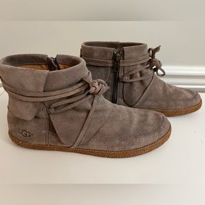 Ugg Reid boots - size 8 - suede moccasin style ankle in Slate